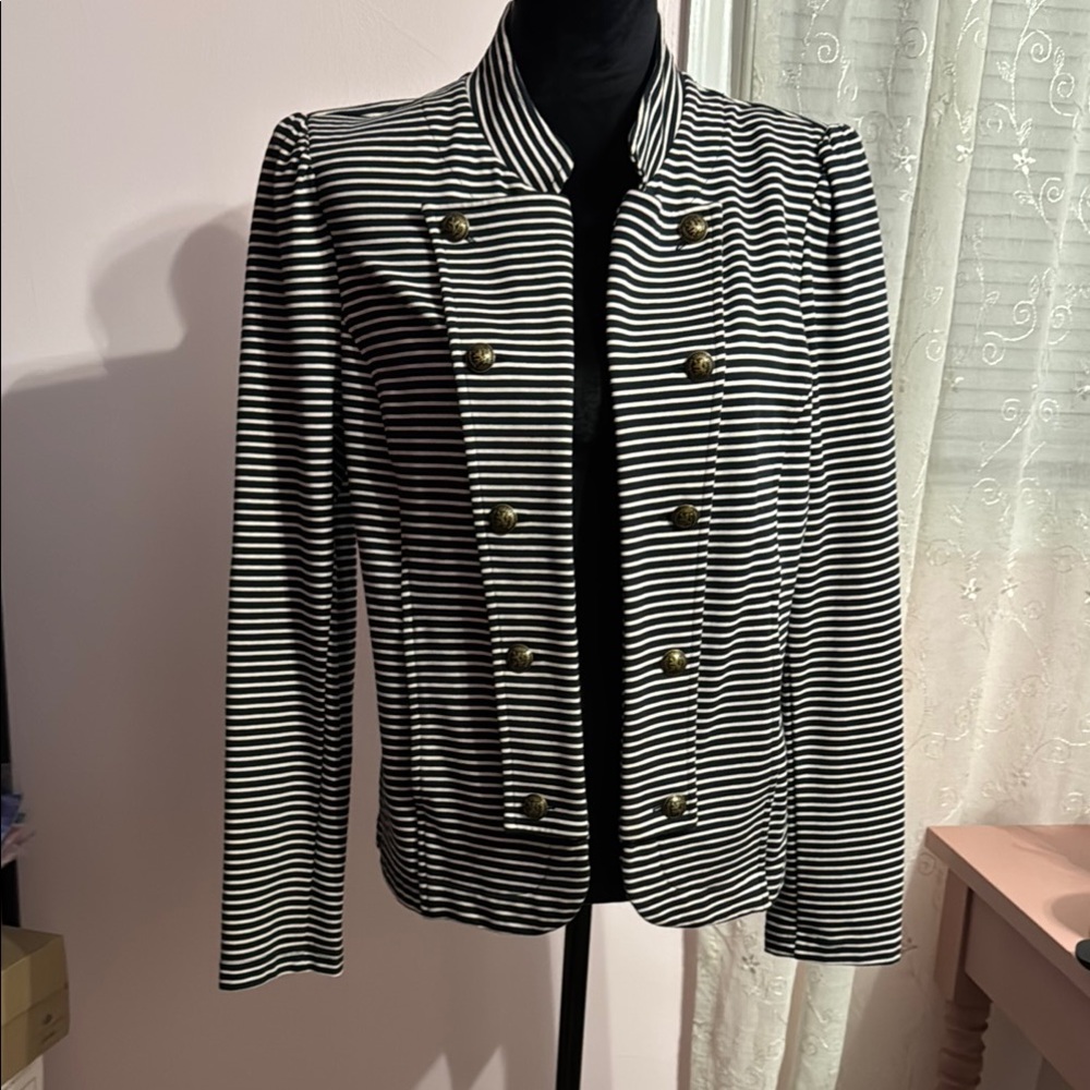 Tommy Hilfiger Striped Blue and White Women's Jacket
